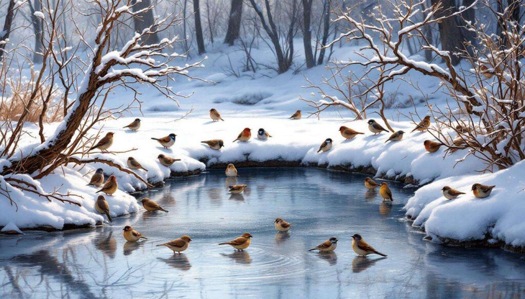 Warum Wasserstellen im Winter für Vögel wichtiger sind als Futter