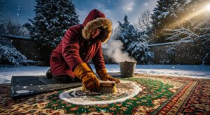 Teppich im Schnee reinigen: Warum jetzt der ideale Zeitpunkt dafür ist